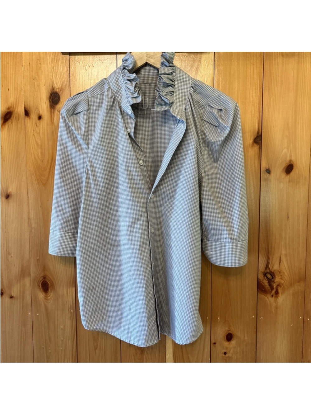 KMJ Kate McHale Jensen Ruffled Collar Button-Up Blouse size XS